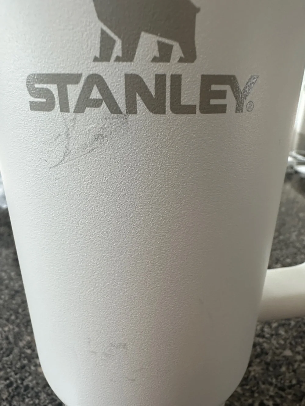 Stanley White Travel Tumbler with Handle and Stainless Accent - Picture 4 of 4